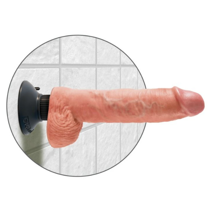 KING COCK DILDO VIBRADOR CON TESTICULOS 255 CM COLOR NATURAL