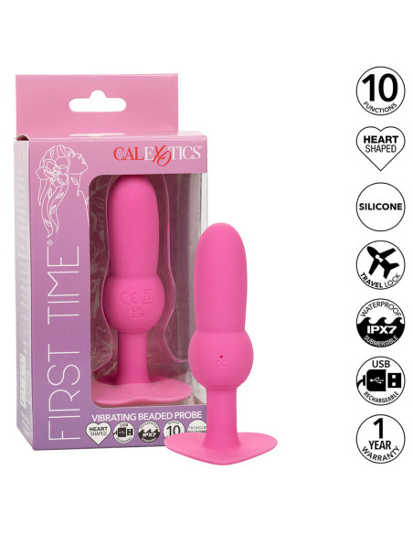 CALEXOTICS FIRST TIME PLUG ANAL CON CUENCAS 10 VIBRACIONES ROSA