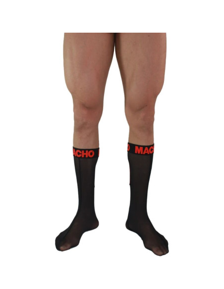 MACHO CALCETINES FINOS NEGRO ROJO TALLA ANICA