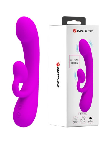 PRETTY LOVE SINCERE VIBRADOR Y ONDAS ESTIMULADORAS DE CLITORIS SILICONA MORADO