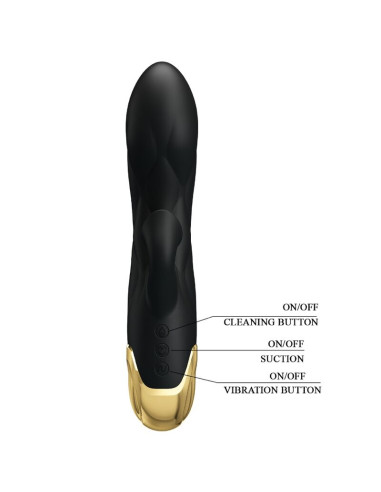 PRETTY LOVE VIBRADOR DE LUJO BANADO EN ORO RECARGABLE NEGRO