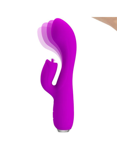 PRETTY LOVE GLORIA VIBRADOR CONEJO RECARGABLE IMPERMEABLE MORADO
