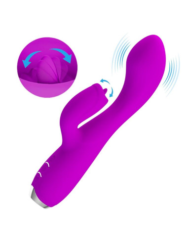 PRETTY LOVE GLORIA VIBRADOR CONEJO RECARGABLE IMPERMEABLE MORADO