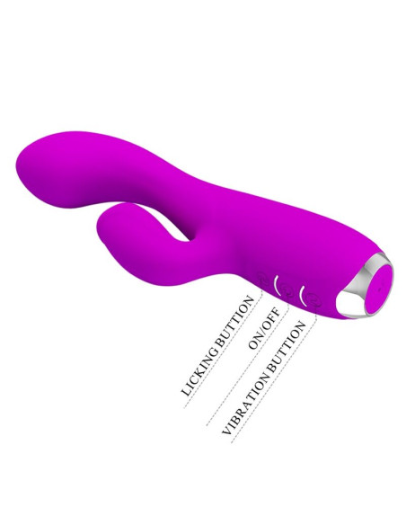 PRETTY LOVE GLORIA VIBRADOR CONEJO RECARGABLE IMPERMEABLE MORADO PRETTY LOVE GLORIA VIBRADOR CONEJO RECARGABLE IMPERMEABLE MORADO