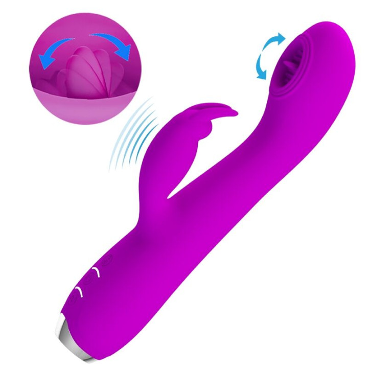 PRETTY LOVE RACHEL VIBRADOR RECARGABLE CON ONDAS ESTIMULADORAS MORADO