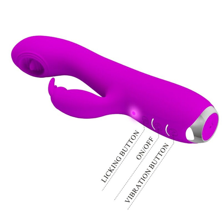 PRETTY LOVE RACHEL VIBRADOR RECARGABLE CON ONDAS ESTIMULADORAS MORADO