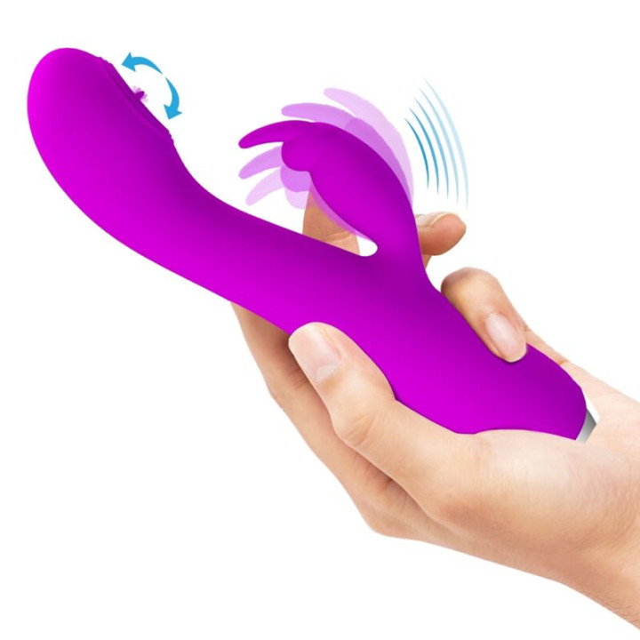 PRETTY LOVE RACHEL VIBRADOR RECARGABLE CON ONDAS ESTIMULADORAS MORADO
