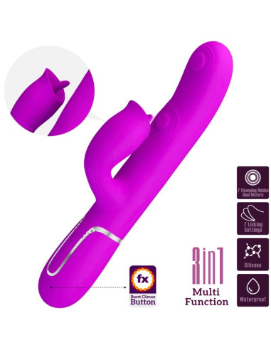 PRETTY LOVE VIBRADOR RABBIT CON LICKING FUCSIA
