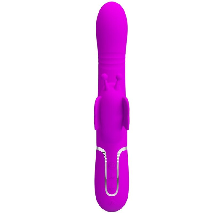 PRETTY LOVE VIBRADOR RABBIT MULTIFUNCION 4 EN 1 MARIPOSA FUCSIA