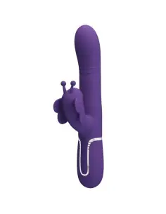 PRETTY LOVE VIBRADOR RABBIT MULTIFUNCION 4 EN 1 MARIPOSA MORADO