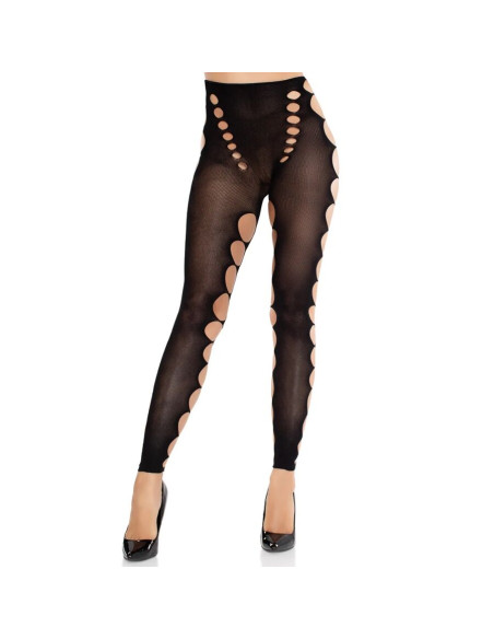 LEG AVENUE MEDIAS OPACAS SIN COSTURAS CON CORTE EN LOS PIES NEGRO