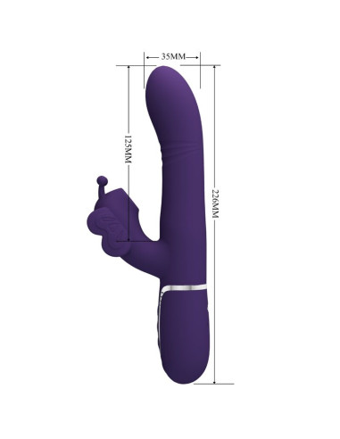 PRETTY LOVE VIBRADOR RABBIT MULTIFUNCION 4 EN 1 MARIPOSA MORADO