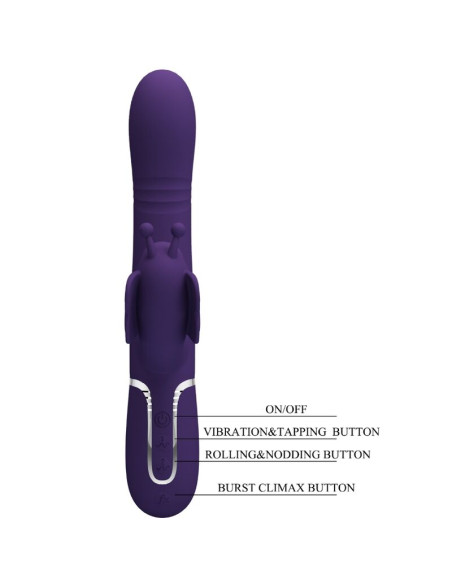 PRETTY LOVE VIBRADOR RABBIT MULTIFUNCION 4 EN 1 MARIPOSA MORADO PRETTY LOVE VIBRADOR RABBIT MULTIFUNCION 4 EN 1 MARIPOSA MORADO