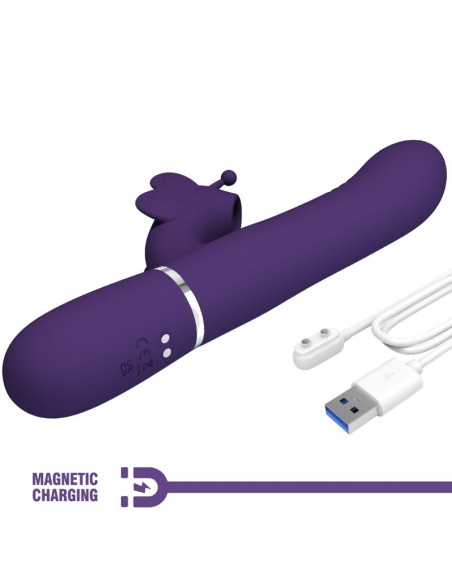 PRETTY LOVE VIBRADOR RABBIT MULTIFUNCION 4 EN 1 MARIPOSA MORADO PRETTY LOVE VIBRADOR RABBIT MULTIFUNCION 4 EN 1 MARIPOSA MORADO