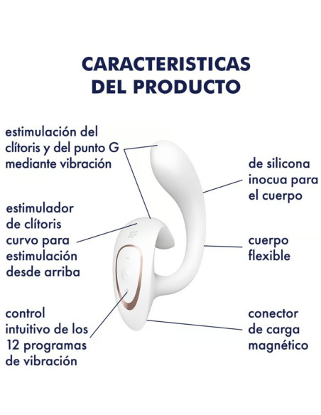 SATISFYER G FOR GODDESS 1 VIBRADOR RABBIT BLANCO SATISFYER G FOR GODDESS 1 VIBRADOR RABBIT BLANCO