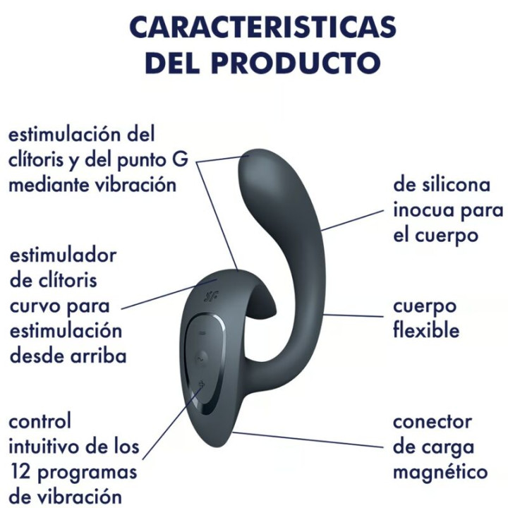 SATISFYER G FOR GODDESS 1 VIBRADOR RABBIT GRIS OSCURO