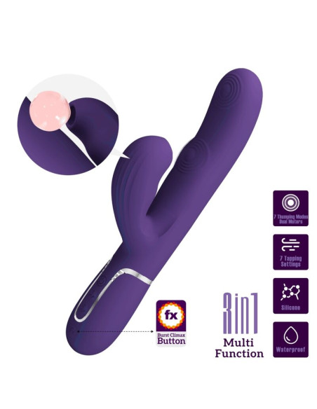 PRETTY LOVE PERLITA VIBRADOR PUNTO G 3 EN 1 MULTIFUNCION MORADO PRETTY LOVE PERLITA VIBRADOR PUNTO G 3 EN 1 MULTIFUNCION MORADO