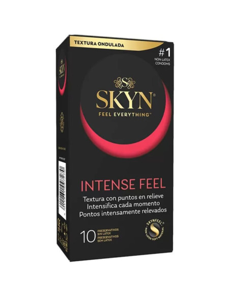 SKYN PRESERVATIVO INTENSE FEEL TEXTURA CON DISEAO ONDULADO 10 UNIDADES