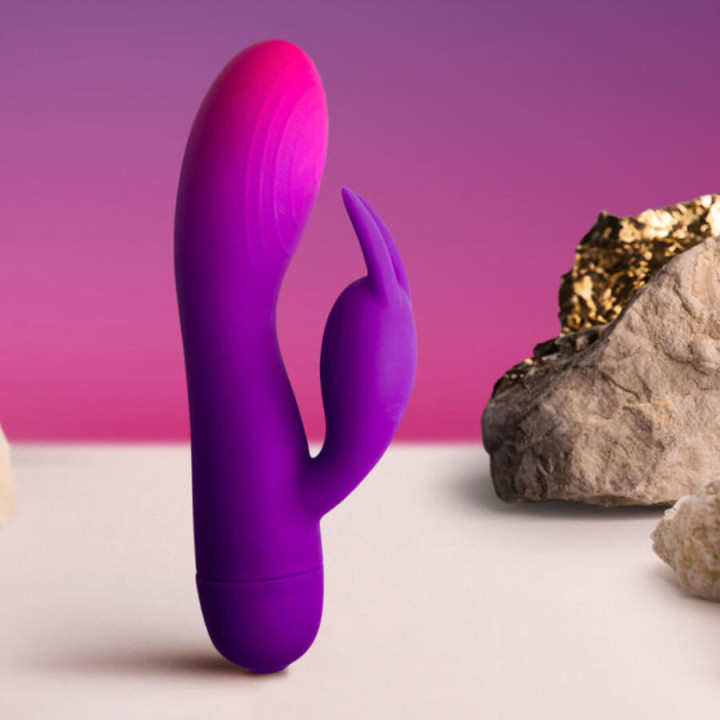 ROCKS OFF GLO GIRL VIBRADOR RABBIT MORADO