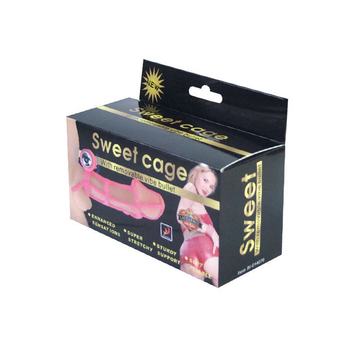 BAILE SWEET 10 RITMOS FUNDA Y ANILLO SILICONA PARA EL PENE ROSA