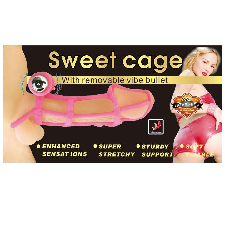 BAILE SWEET 10 RITMOS FUNDA Y ANILLO SILICONA PARA EL PENE ROSA