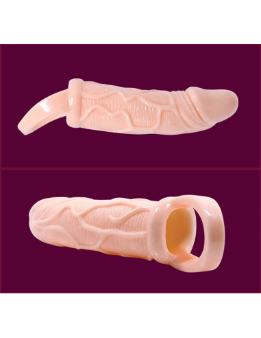 BAILE FUNDA EXTENSORA PENE CON VIBRACION Y STRAP PARA TESTICULOS 135 CM