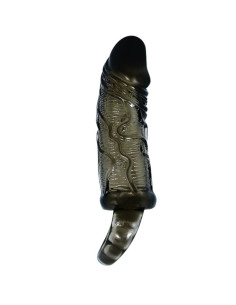 BAILE FUNDA EXTENSORA PENE CON STRAP PARA TESTICULOS NEGRO 135 CM