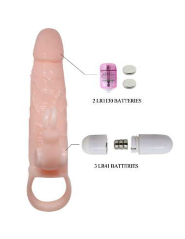 BAILE BRAVE MAN FUNDA PENE CON RABBIT VIBRADOR 165 CM NATURAL
