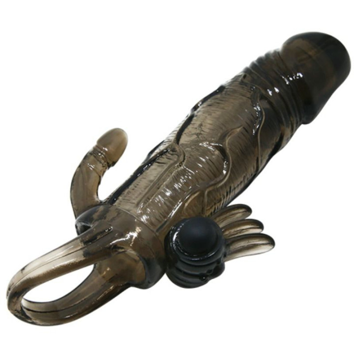 BAILE BRAVE MAN FUNDA PENE ANAL Y CLITORIS VIBRADOR 165 CM NEGRO