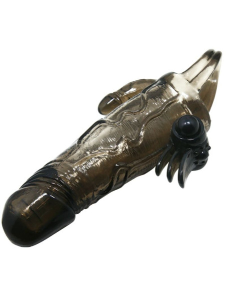 BAILE BRAVE MAN FUNDA PENE ANAL Y CLITORIS VIBRADOR 165 CM NEGRO