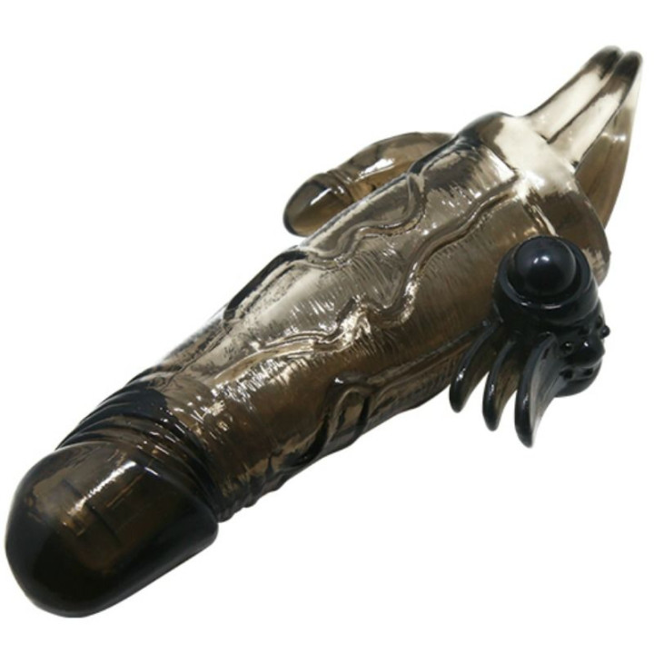 BAILE BRAVE MAN FUNDA PENE ANAL Y CLITORIS VIBRADOR 165 CM NEGRO