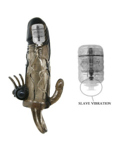 BAILE BRAVE MAN FUNDA PENE ANAL Y CLITORIS VIBRADOR 165 CM NEGRO