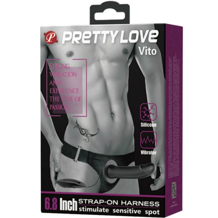 PRETTY LOVE VITO STRAP ON CON DILDO HUECO Y VIBRACION 173 CM