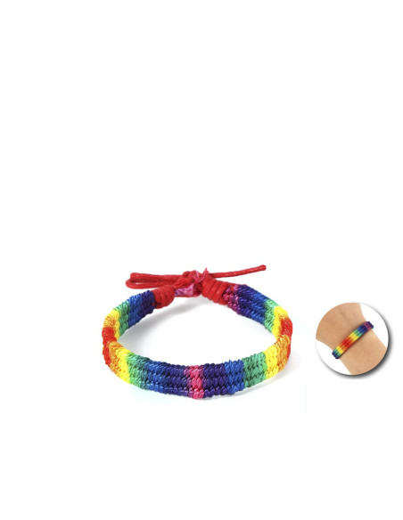 PRIDE PULSERA TRENZADA BANDERA ARCOARIS