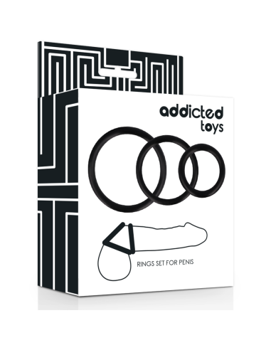 ADDICTED TOYS SET ANILLOS PENE NEGRO