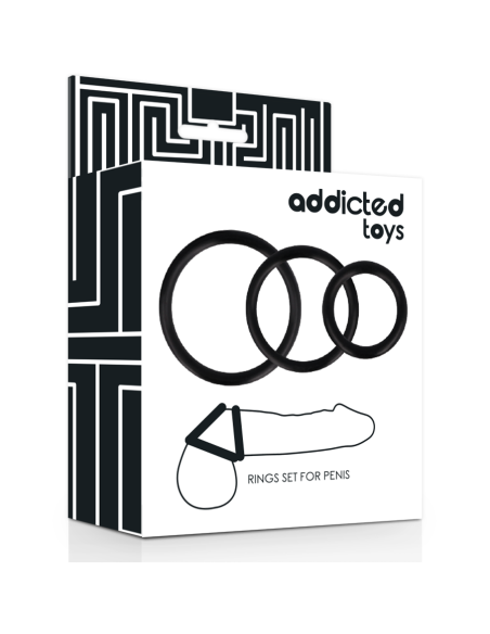 ADDICTED TOYS SET ANILLOS PENE NEGRO ADDICTED TOYS SET ANILLOS PENE NEGRO