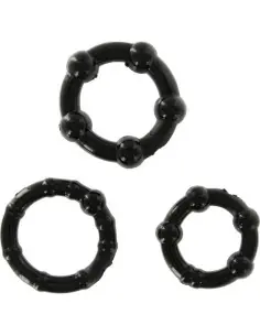 SEVEN CREATIONS JUEGO TRES ANILLOS PENE NEGRO