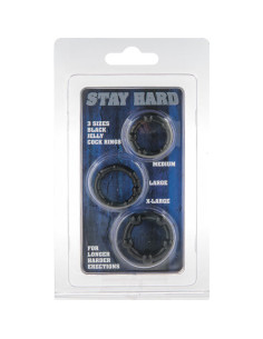 SEVEN CREATIONS JUEGO TRES ANILLOS PENE NEGRO 2