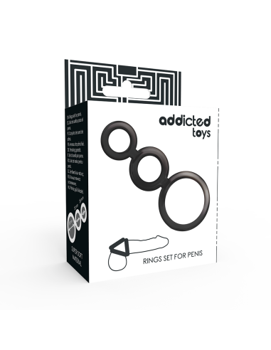 ADDICTED TOYS SET ANILLOS PENE Y TESTICULOS AHUMADO