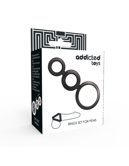 ADDICTED TOYS SET ANILLOS PENE Y TESTICULOS AHUMADO ADDICTED TOYS SET ANILLOS PENE Y TESTICULOS AHUMADO