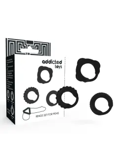 ADDICTED TOYS SET 3 ANILLOS PENE NEGRO