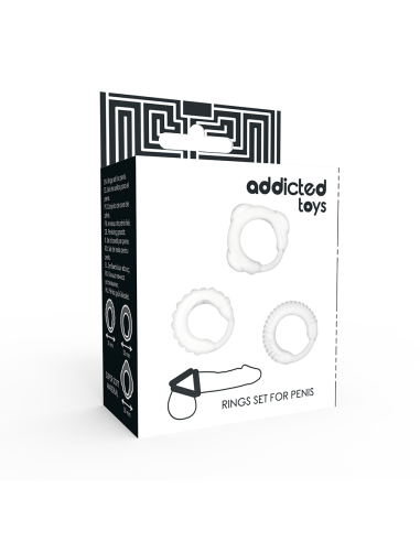 ADDICTED TOYS SET 3 ANILLOS PENE CLEAR