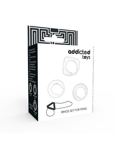 ADDICTED TOYS SET 3 ANILLOS PENE CLEAR ADDICTED TOYS SET 3 ANILLOS PENE CLEAR