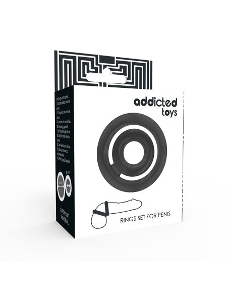 ADDICTED TOYS POTENZ SET ANILLOS PENE NEGRO ADDICTED TOYS POTENZ SET ANILLOS PENE NEGRO
