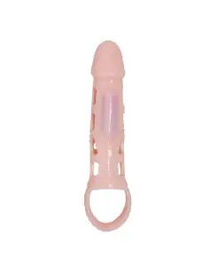 BAILE FUNDA EXTENSORA PENE CON VIBRACION Y STRAP NATURAL 135 CM 2