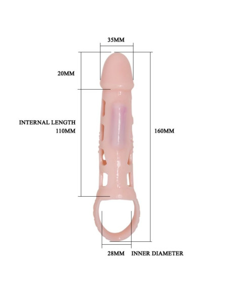 BAILE FUNDA EXTENSORA PENE CON VIBRACION Y STRAP NATURAL 135 CM BAILE FUNDA EXTENSORA PENE CON VIBRACION Y STRAP NATURAL 135 CM
