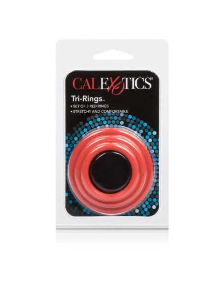 CALEXOTICS SET TRES ANILLAS ERECCION ROJO CALEXOTICS SET TRES ANILLAS ERECCION ROJO