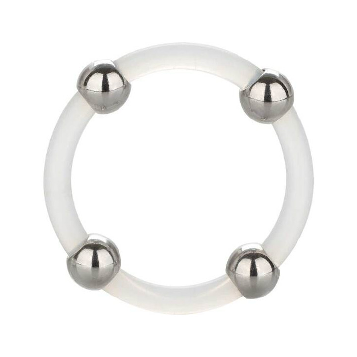CALEXOTICS ANILLO DE SILICONA CON CUENTAS DE ACERO TALLA L