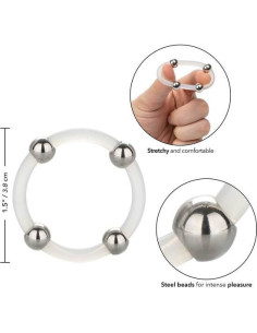 CALEXOTICS ANILLO DE SILICONA CON CUENTAS DE ACERO TALLA L 2