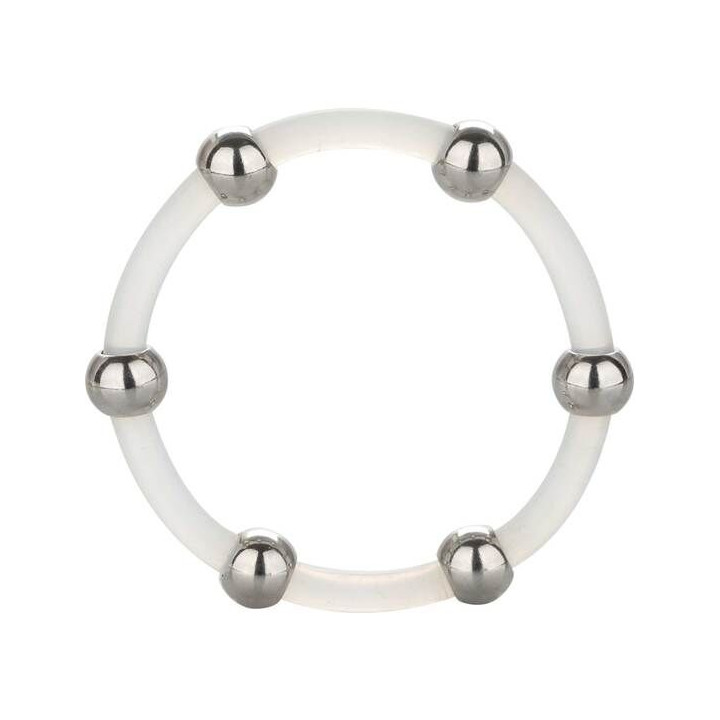 CALEXOTICS ANILLO DE SILICONA CON CUENTAS DE ACERO TALLA XL